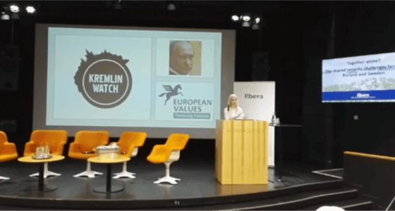 Veronika Víchován puhe Kremlin Watch-ohjelmasta (englanniksi)