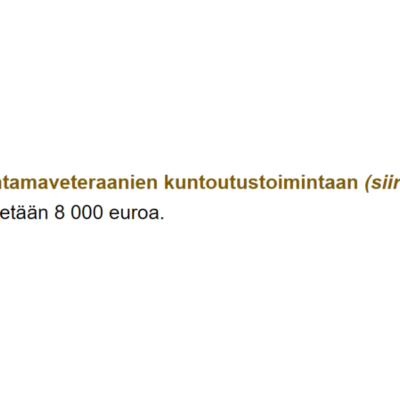 Minne veteraaneille tarkoitetut veikkausvarat menevät? 